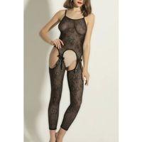 Siyah Çiçek Desenli Transparan Vücut Çorabı,seksi Uzun Tulum Fantazi İç Giyim