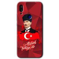MRCİLETİSİM Xiaomi Redmi Note 7 Kılıf HD Desen Baskılı Arka Kapak+Temperli Cam - Atatürkiye