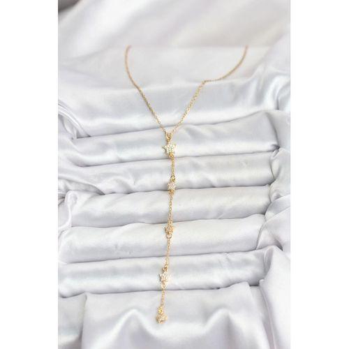 316L Çelik Zincir Gold Renkli Yıldız Model Kadın Y Kolye