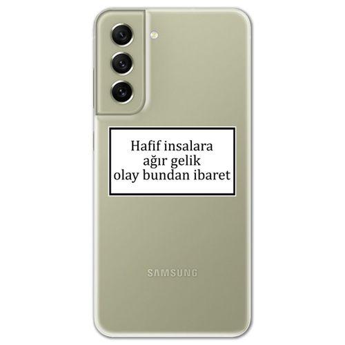 Galaxy S21 Fe Kılıf HD Yazı Baskılı Silikon Arka Kapak - Yazı 2