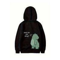 Sevgililer Günü Özel Unisex Kapüşonlu Baskılı Oversize Sweatshirt - Siyah