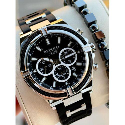 JG.Polo Club Silikon Kordon 2 Yıl Garantili 5 Atm Suya Dayanıklı Erkek Kol Saati+Bileklik 04371.1