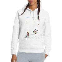 Anime One Piece Balon Baskılı Beyaz Kadın Kapşonlu Sweatshirt
