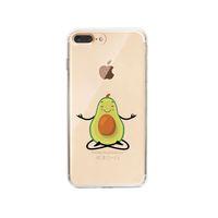 iPhone 8 Plus Yogacı Avokado Desenli Premium Şeffaf Silikon Kılıf