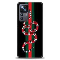Xiaomi Mi 12T Kılıf HD Baskılı Kılıf - Kırmızı Yeşil Yılan + Tam Ekran Koruyucu