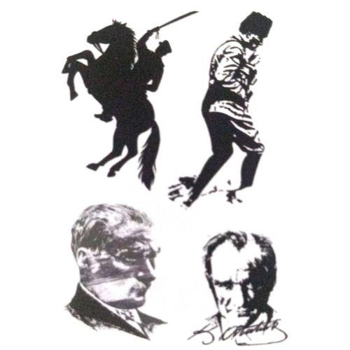 Dekoratif Etiket Sticker Atatürk 80X120Mm Dl-022 - 4 adet