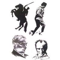 Dekoratif Etiket Sticker Atatürk 80X120Mm Dl-022 - 4 adet