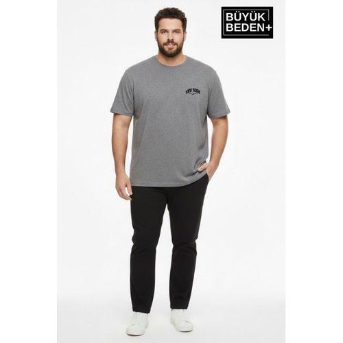 Süperlife Erkek Büyük Beden New York Baskılı 3xl-6xl Bisiklet Yaka Tshırt SPR26BTS510-05