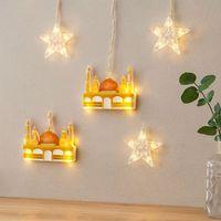 Ramazan LED Perde Lamba 3m (Fişli, Eklemeli) - Sarı Cami ve Yıldız