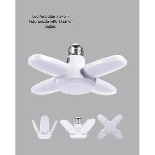 Katlanabilir 4 Kollu Led Ampül 60 Watt 6000 Lumen Beyaz Işık