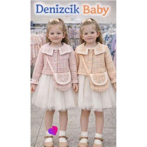 1-2-3 Yaş Bolero Ceketli Çantalı Elbise