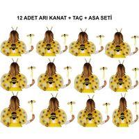 Okul Gösterileri İçin Arı Seti 12 Adet - Taç, Kanat, Asa