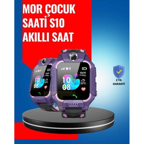S10 Mor Akıllı Çocuk Saati Geçmiş Konum Ve Acil Durum Uyarılı