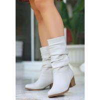 Yior Bej Cilt Topuklu Bot