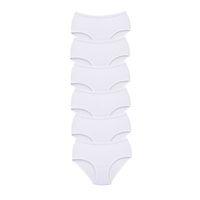 6 Adet Tutku Kadın Yüksek Bel Bato Kalın Lastik Külot Beyaz