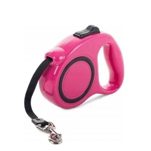 Süslüpati Otomatik Uzayan Köpek Tasması Pembe 3 Metre