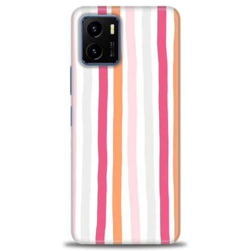 Vivo Y33S Kılıf HD Baskılı Kılıf - Pembe Çubuklar + Tam Ekran Koruyucu