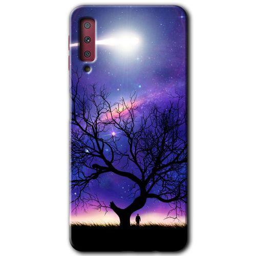 Potkal Hediye Fabrikası Samsung Galaxy A7 2018 Kılıf HD Desen Baskılı Arka Kapak - Uzay Silüet