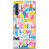 Samsung Galaxy A9 2018 Kılıf HD Baskılı Kılıf - Love Love + Tam Ekran Koruyucu