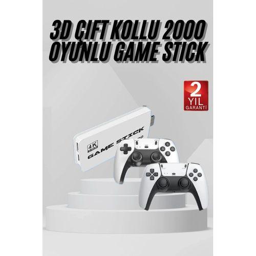 Yeni Nesil 3d 4k 2000 Oyunlu Game Stick Oyun Konsolu Çift Konsol
