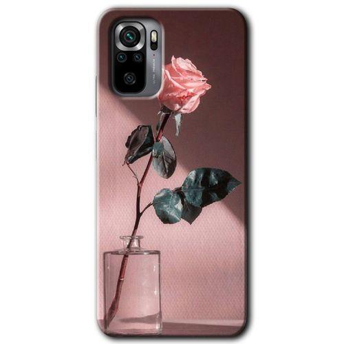 Xiaomi Redmi Note 10s Kılıf Baskılı Kapak - Retro Gül +Tam Kaplayan Mat Seramik