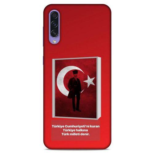Samsung Galaxy A50s Kılıf Atatürk (4) Koruma Kılıfı Kırmızı