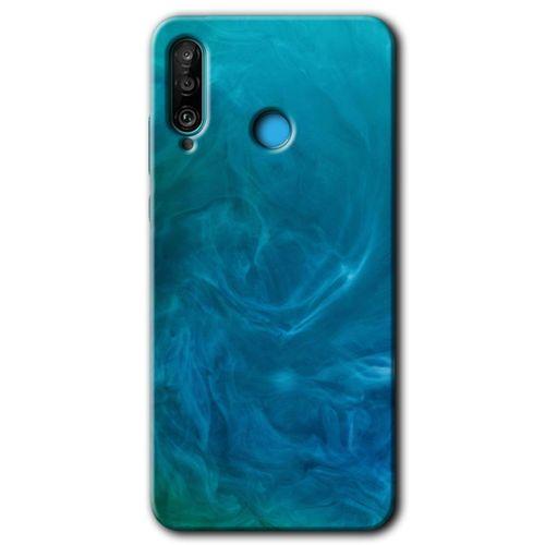 Potkal Hediye Fabrikası Huawei P30 Lite Kılıf HD Desen Baskılı Arka Kapak - Mavi Aura