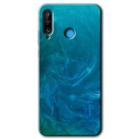 Potkal Hediye Fabrikası Huawei P30 Lite Kılıf HD Desen Baskılı Arka Kapak - Mavi Aura