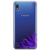 Samsung Galaxy A10 Kılıf Mor Yapraklar Arka Kapak Koruma Desenli Full Koruyucu