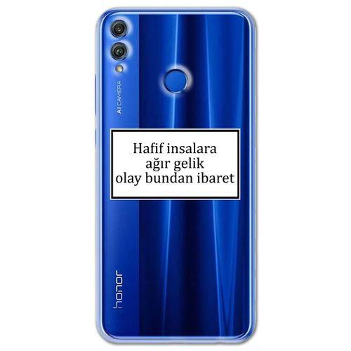 Huawei Honor 8C Kılıf HD Yazı Baskılı Silikon Arka Kapak - Yazı 2