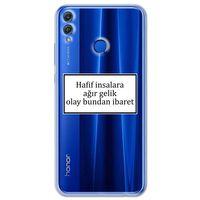Huawei Honor 8C Kılıf HD Yazı Baskılı Silikon Arka Kapak - Yazı 2