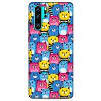Lopard Huawei P30 Pro Uyumlu Kılıf Kediler (36) Glitter Kılıf Mavi Pembe