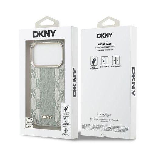 Apple iPhone 17 Pro Kılıf DKNY Orjinal Lisanslı M-safe Şarj Özellikli 3D Yazılı Checkered Pattern Kapak