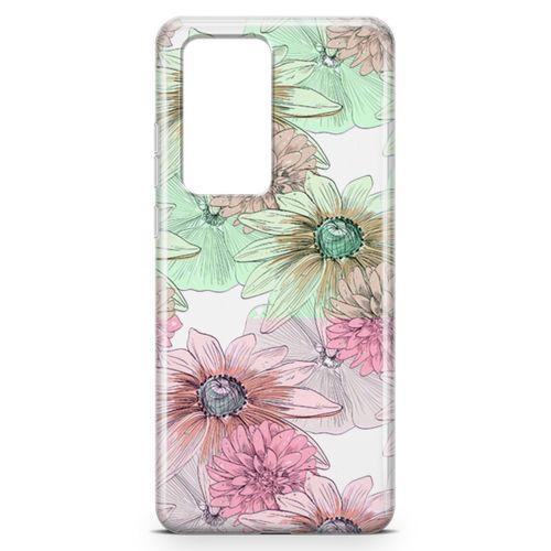 Huawei P40 Pro Kılıf Alman Papatyası Arka Kapak Koruma Desenli Full Koruyucu