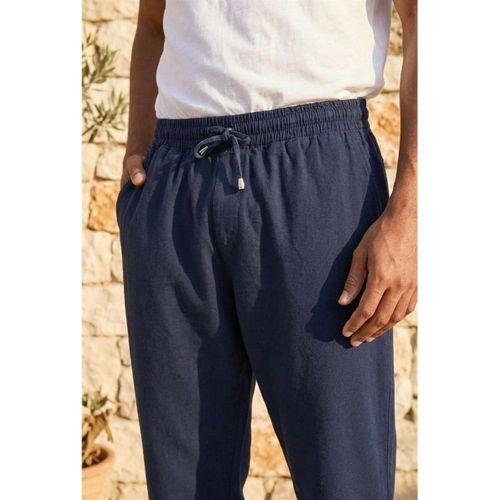 Meridian Kumaş Relaxed Fit %100 Pamuklu Jogger Erkek Yazlık Eşofman Altı Pantolon - Lacivert
