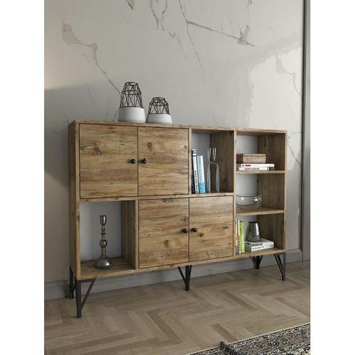 Wood'n Love Rüzgar 140 Cm Metal Ayaklı Konsol - Atlantik Çam / Siyah