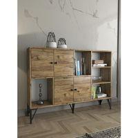 Wood'n Love Rüzgar 140 Cm Metal Ayaklı Konsol - Atlantik Çam / Siyah