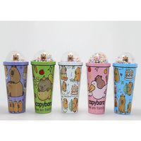 Sevimli Kapibara Pipetli Boncuklu Termos & Suluk Alk4709