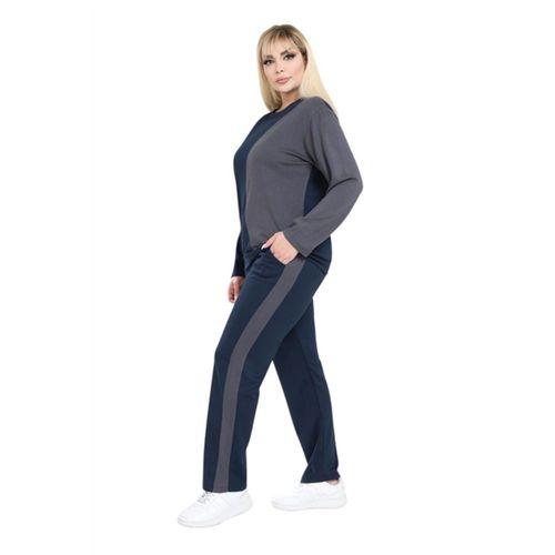 Melsay Butik Lacivert Füme Renk Bloklu Modal Kadın Eşofman Takımı