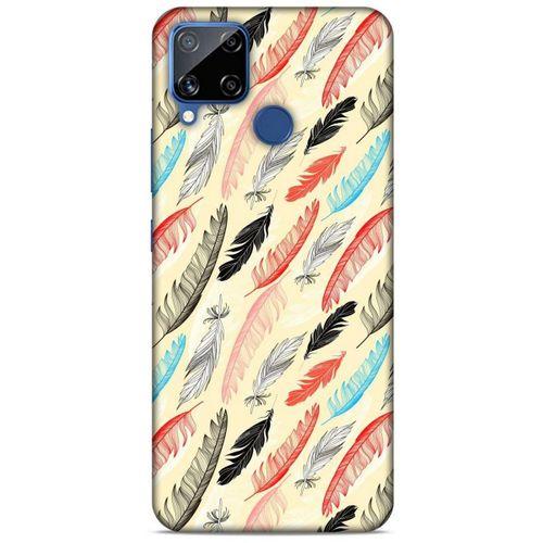 Oppo Realme C15 Kılıf Desenli Özel Seri Tüyler (48) Bumper Kılıf