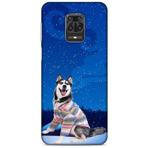 Xiaomi Redmi Note 9S Kılıf Köpek Kıyafetleri (45) Liquid Air Kılıf Husky Renkli Süveter