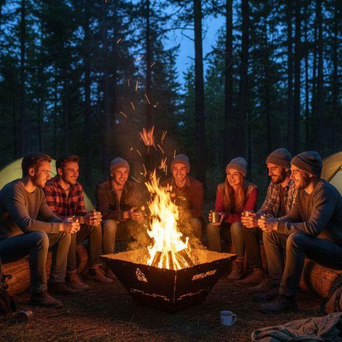 Kamp Ayısı® FireNest™: Basic Taşınabilir Ateş Çukuru - 3mm Karbon Çelik, Çantalı