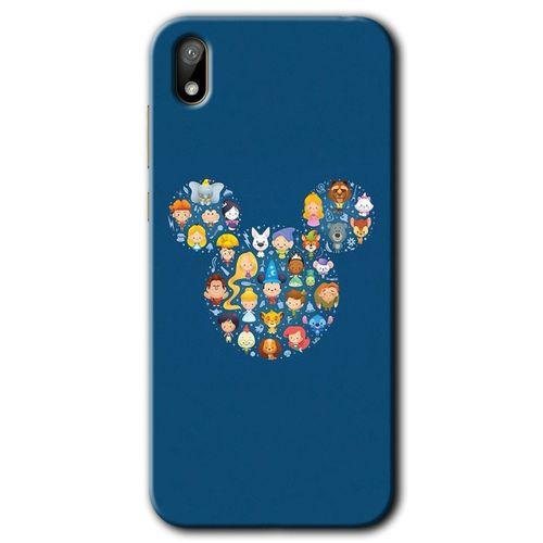MRCİLETİSİM Huawei Y5 2019 Kılıf HD Desen Baskılı Arka Kapak + Temperli Cam - Mickey