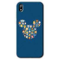 MRCİLETİSİM Huawei Y5 2019 Kılıf HD Desen Baskılı Arka Kapak + Temperli Cam - Mickey