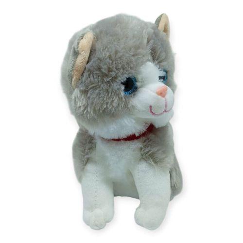 Sesli Peluş Kedi 25 cm - Gri