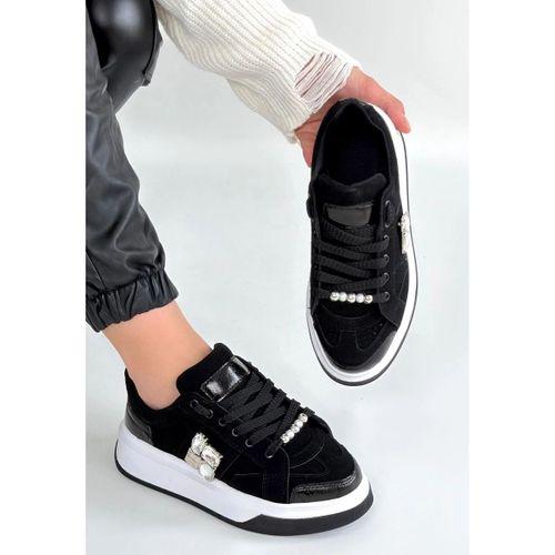 Ceans Siyah Süet Bağcıklı Spor Ayakkabı