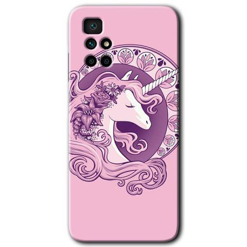 Potkal Hediye Fabrikası Xiaomi Redmi 10 Kılıf HD Desen Baskılı Arka Kapak - Unicorn-Pembe