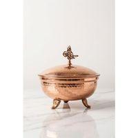 Turna Bakır Defne Şekerlik 14 Cm El Dövme Kırmızı Turna5766-1