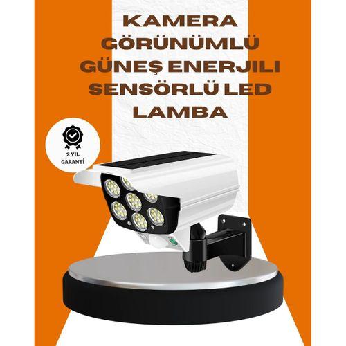 Solar Şarjlı Kamera Tasarımlı Led Duvar Lambası Hareket Sensörlü Dış Mekan Aydınlatma