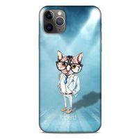 Apple Iphone 11 Pro Max Kılıf FunnyMaX (40) Fit Silikon Kılıf Açık Mavi Kedi